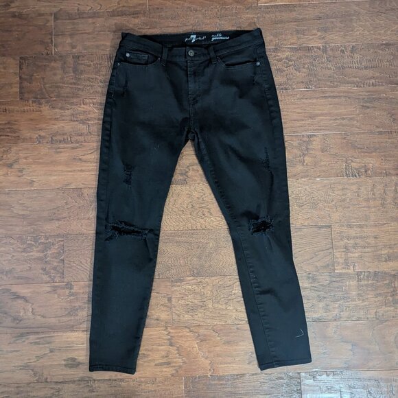 7 For All Mankind Women's Ankle Gwenevere Skinny Jeans Distressed 30 - Picture 2 of 9